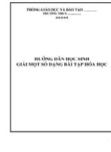 Hướng dẫn học sinh giải một số dạng bài tập Hóa học